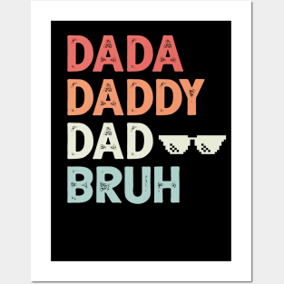 Retro Dada Daddy Dad Bruh funny Vintage Father's Day Posters and Art